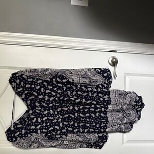 Angie Navy and White Paisley Mini Dress